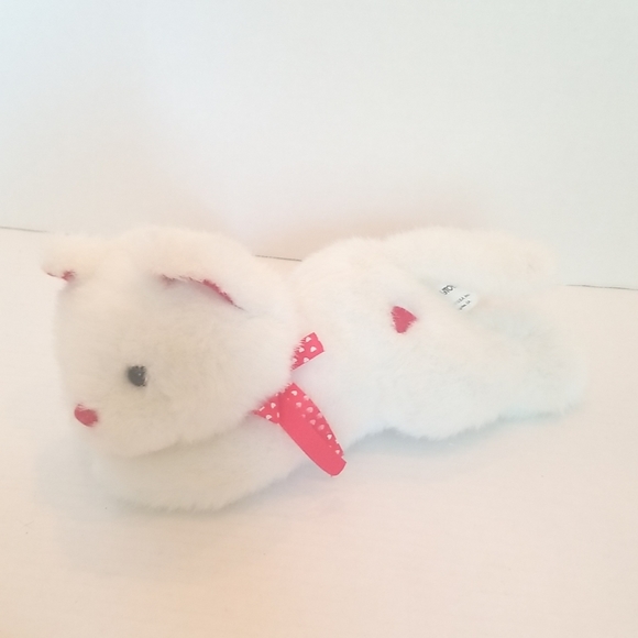 Kellytoy White Kitten Kitty Plush with Heart Ribbon - Picture 2 of 9